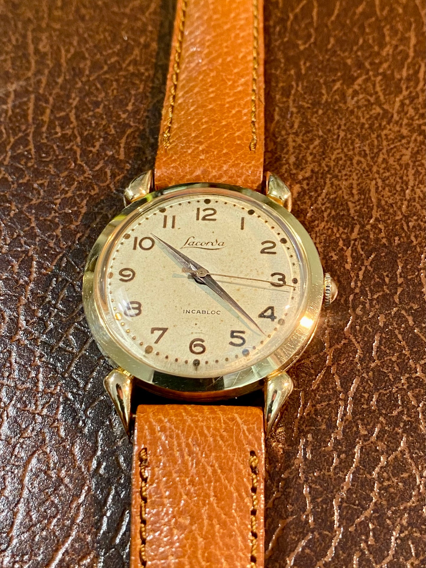 Lacorda Montre Vintage Française - Or Rose 18k, 750/1000 - Mécanique 1950