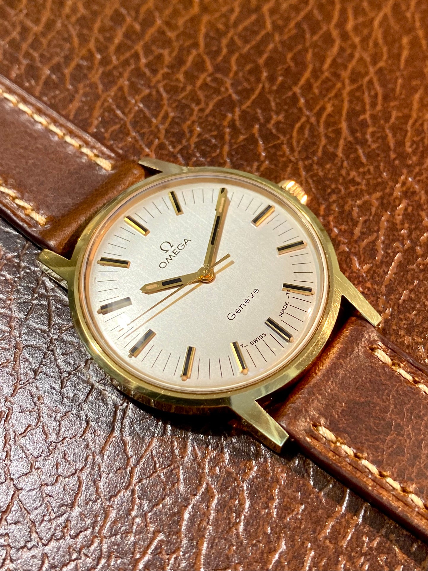 Omega Genève Cal.601 Plaqué Or Réf.135.070 Montre Vintage Mécanique 1969