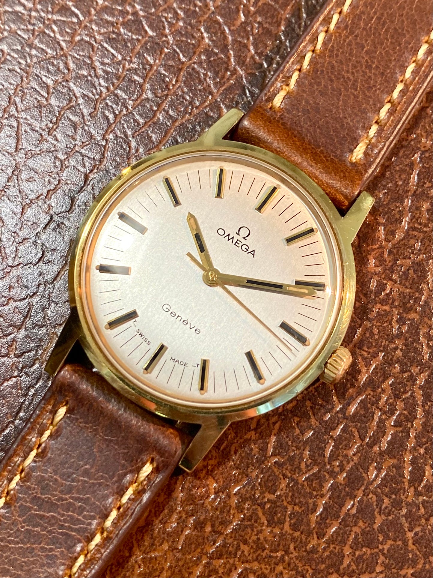 Omega Genève Cal.601 Plaqué Or Réf.135.070 Montre Vintage Mécanique 1969