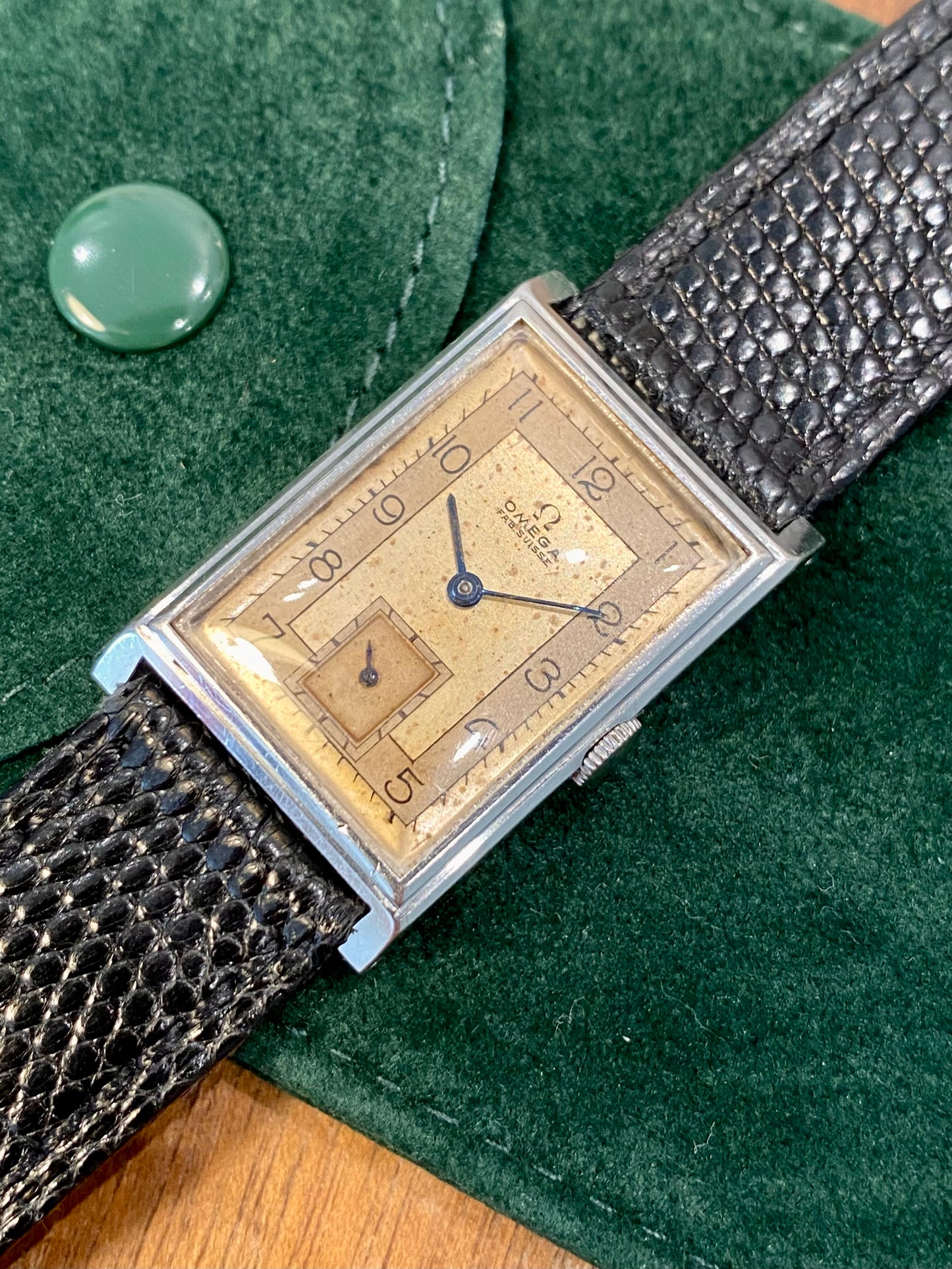 Omega Tank Montre Vintage Rectangle Mécanique Rectangle R17.8 1939