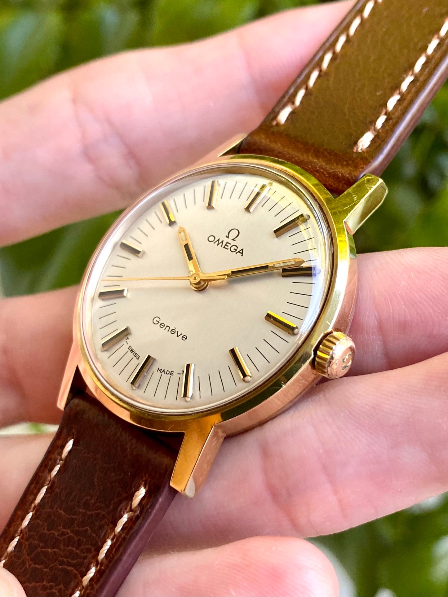 Omega Genève Cal.601 Plaqué Or Réf.135.070 Montre Vintage Mécanique 1969