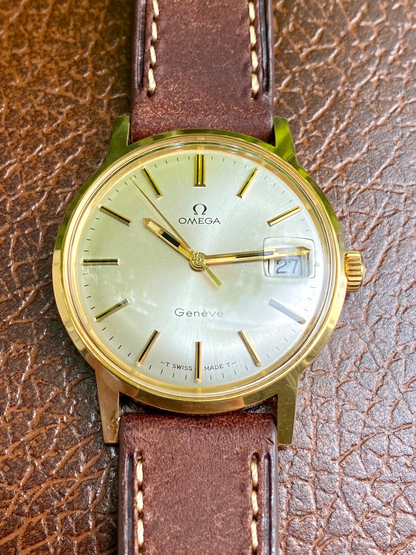 Omega Genève Montre Vintage Cal.613 Mécanique Ref. 136.070 Plaqué Or 1970