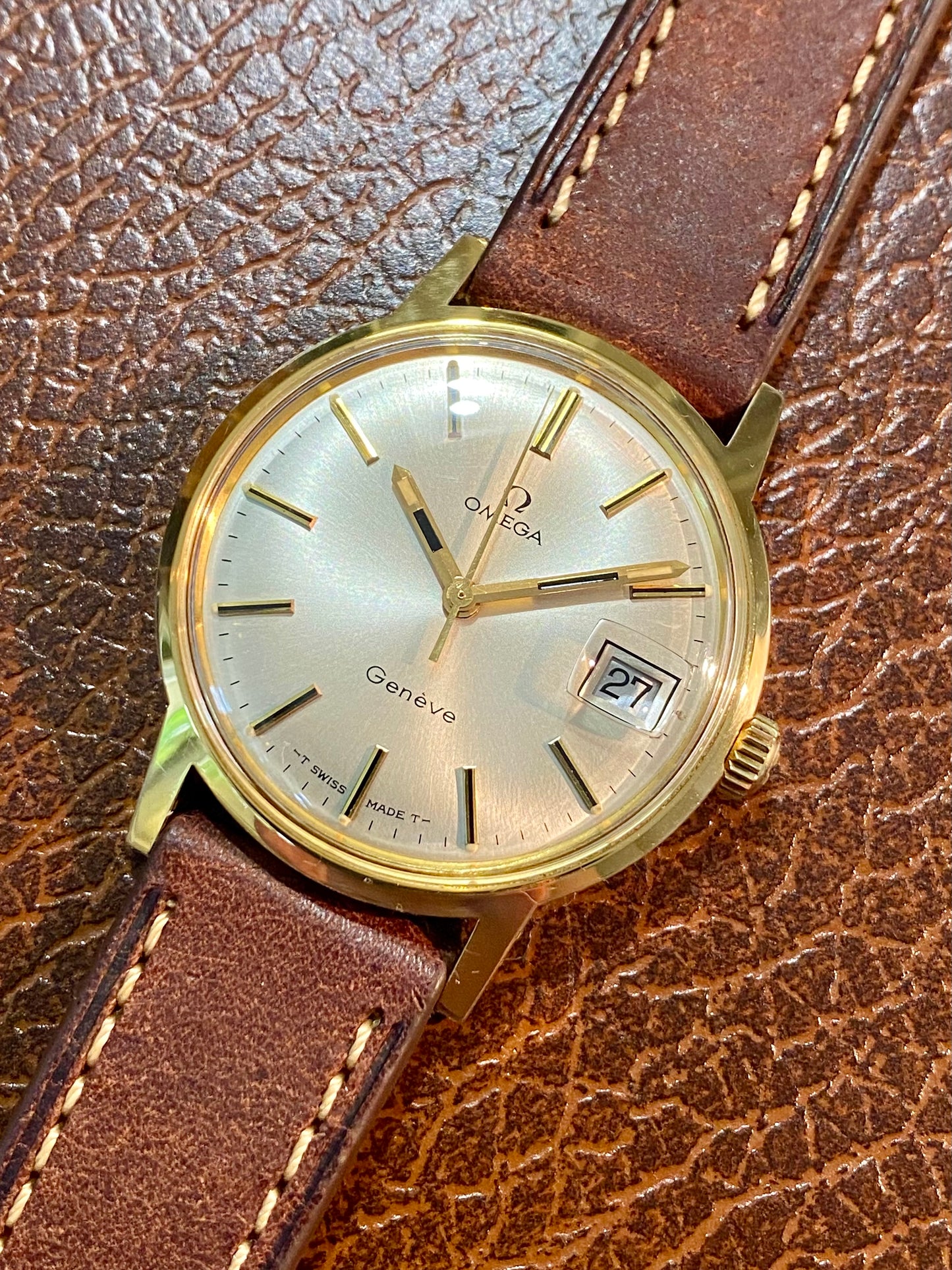 Omega Genève Montre Vintage Cal.613 Mécanique Ref. 136.070 Plaqué Or 1970