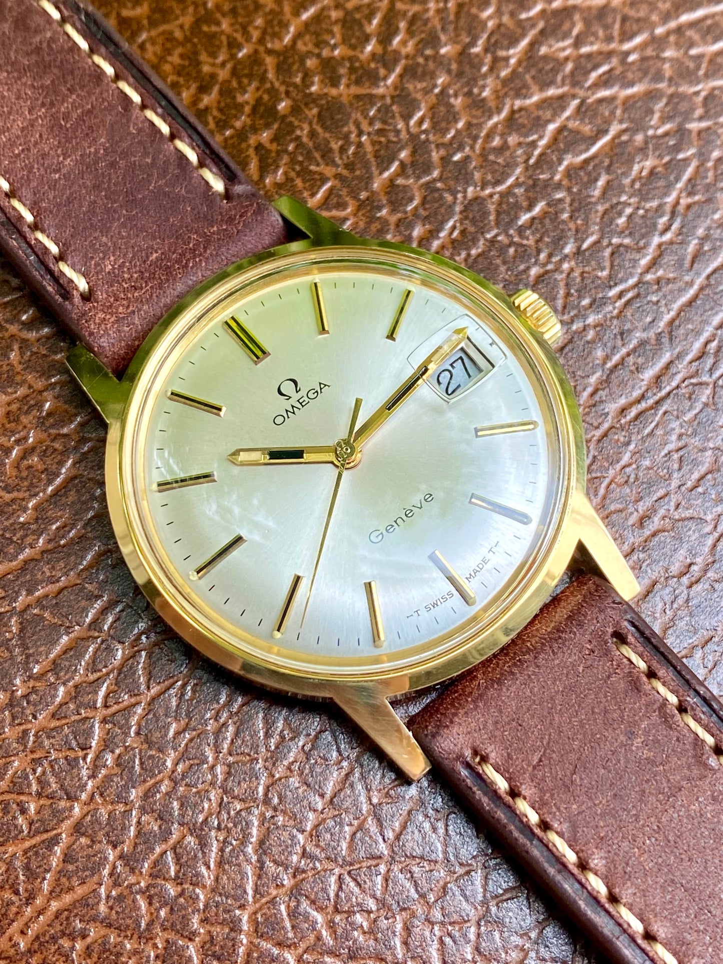 Omega Genève Montre Vintage Cal.613 Mécanique Ref. 136.070 Plaqué Or 1970