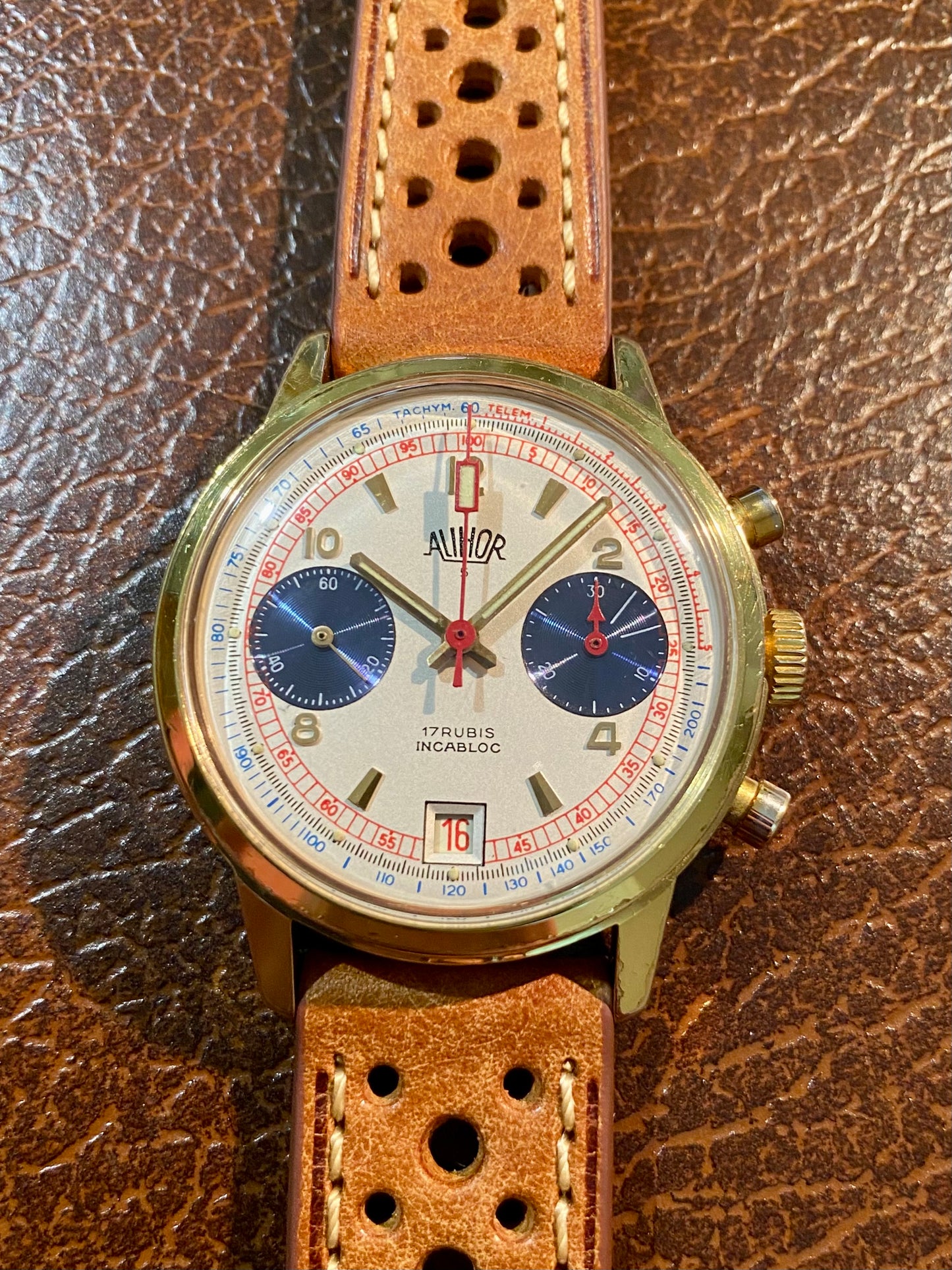 Alihor Chronographe Montre Vintage Mécanique Valjoux 7734 - 1970