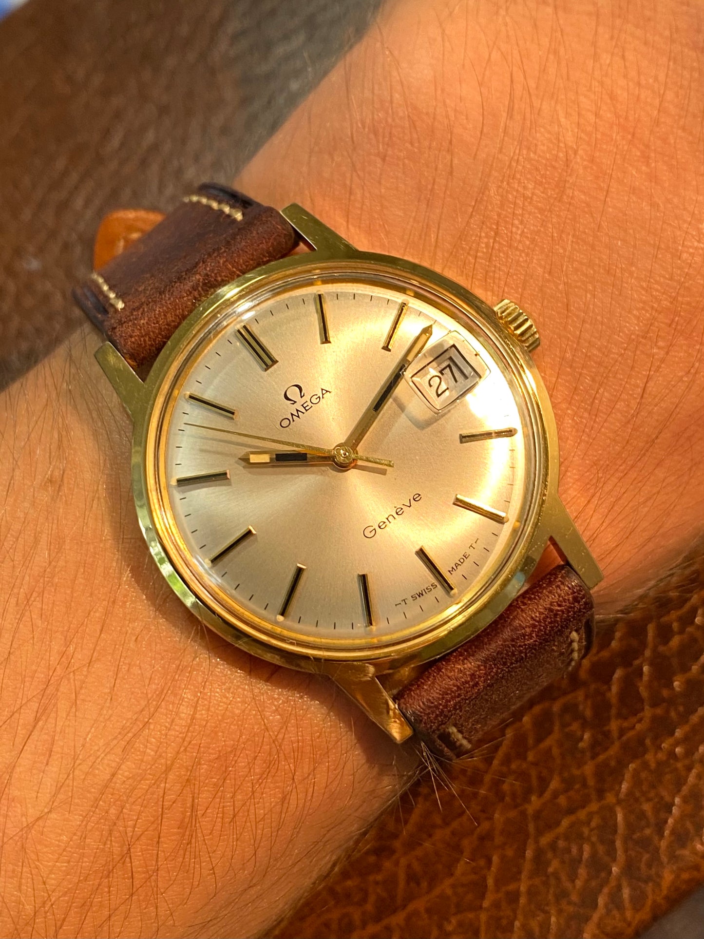 Omega Genève Montre Vintage Cal.613 Mécanique Ref. 136.070 Plaqué Or 1970