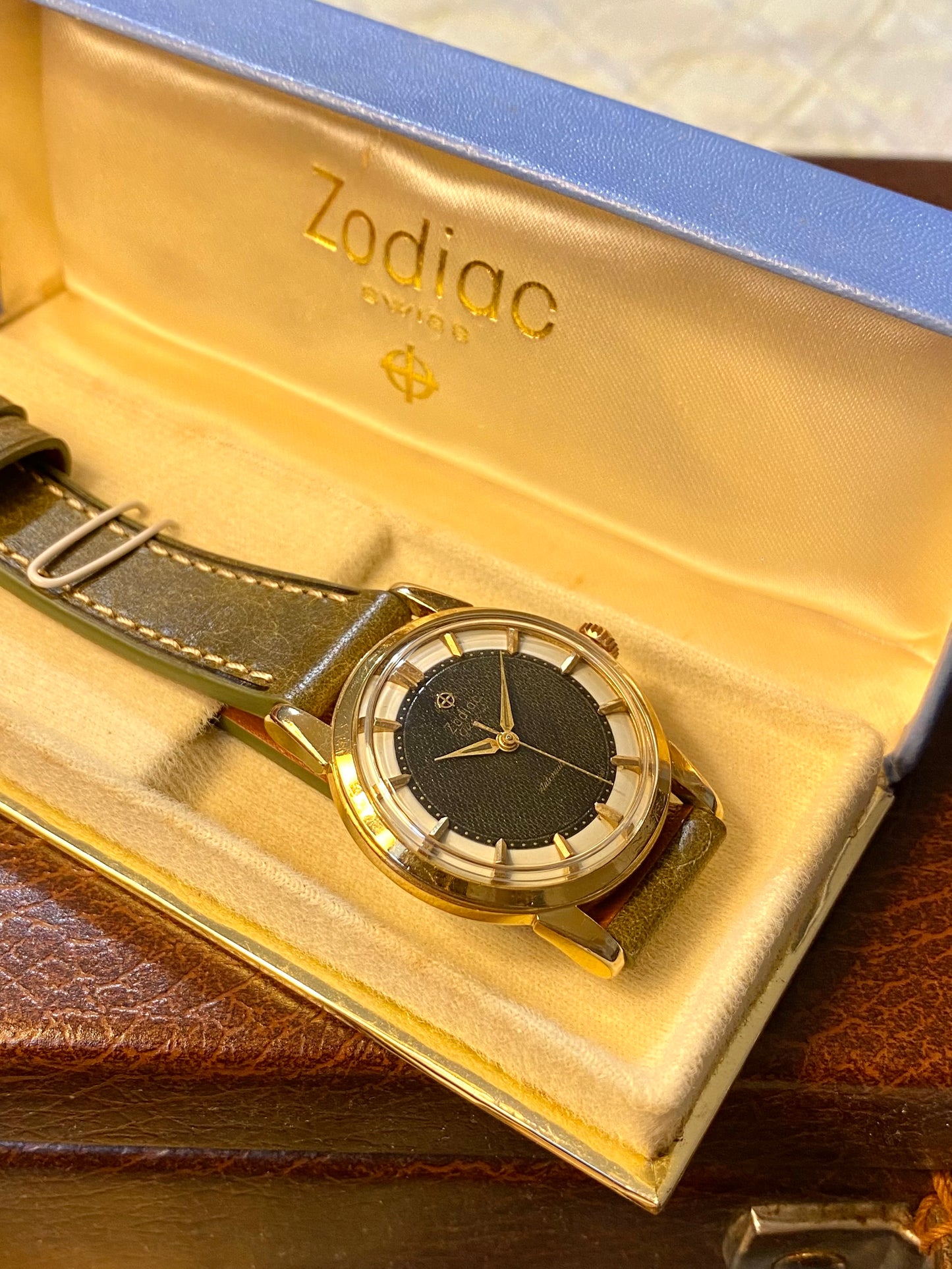 Zodiac Glorious Automatic Plaqué Or Montre Vintage Mécanique 1960