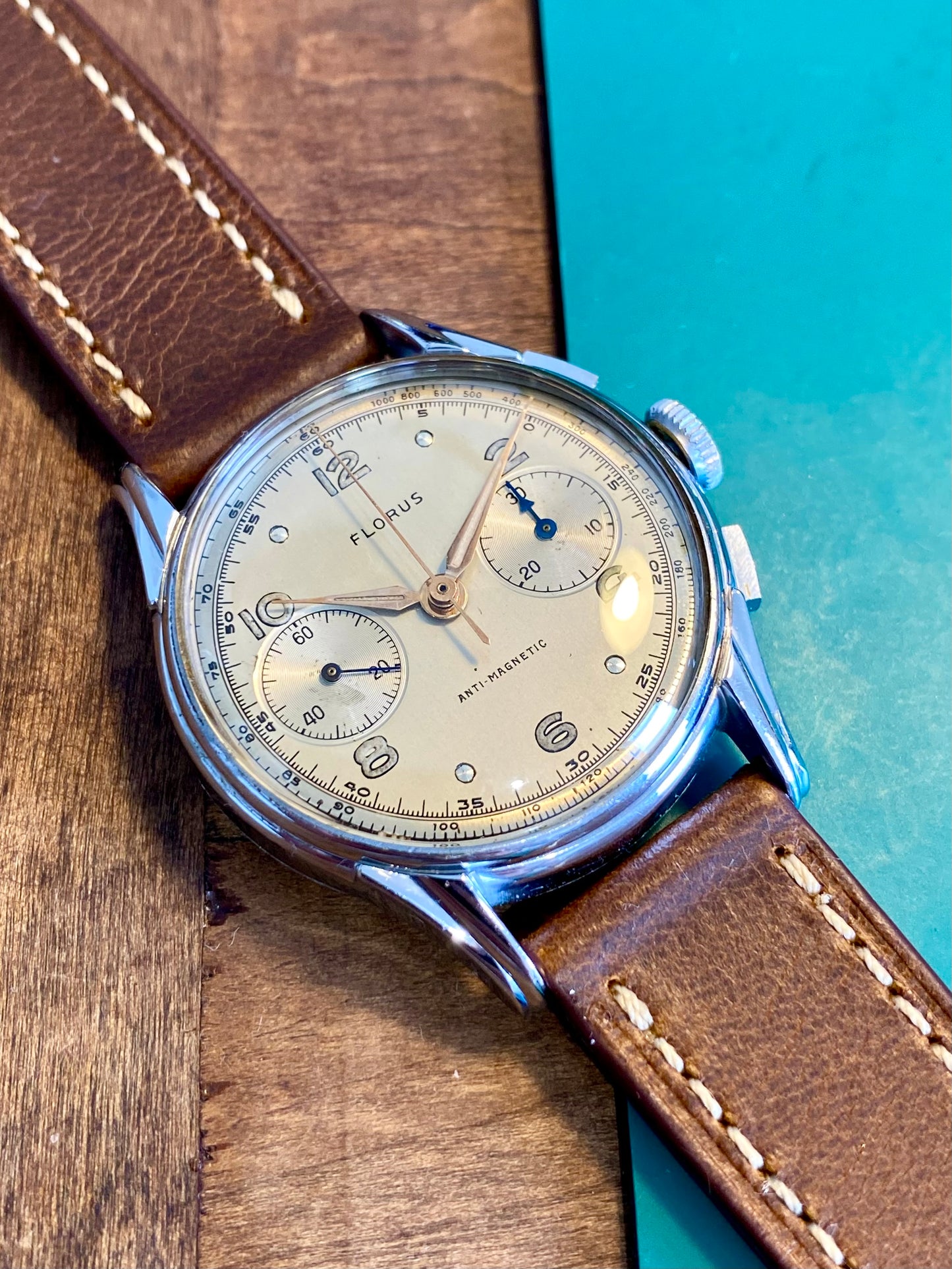 Florus Montre Vintage Chronographe Mécanique Landeron 48 1950