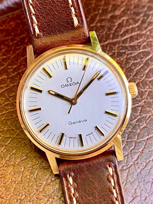 Omega Genève Cal.601 Plaqué Or Réf.135.070 Montre Vintage Mécanique 1969