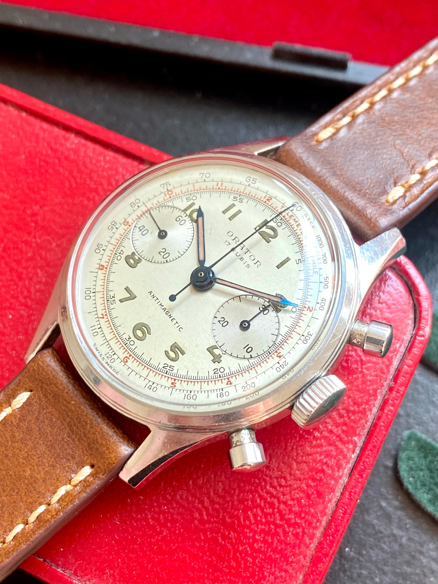 Orator Chronographe Swiss Made - Boîtier Acier - Montre Vintage Mécanique Landeron 1960