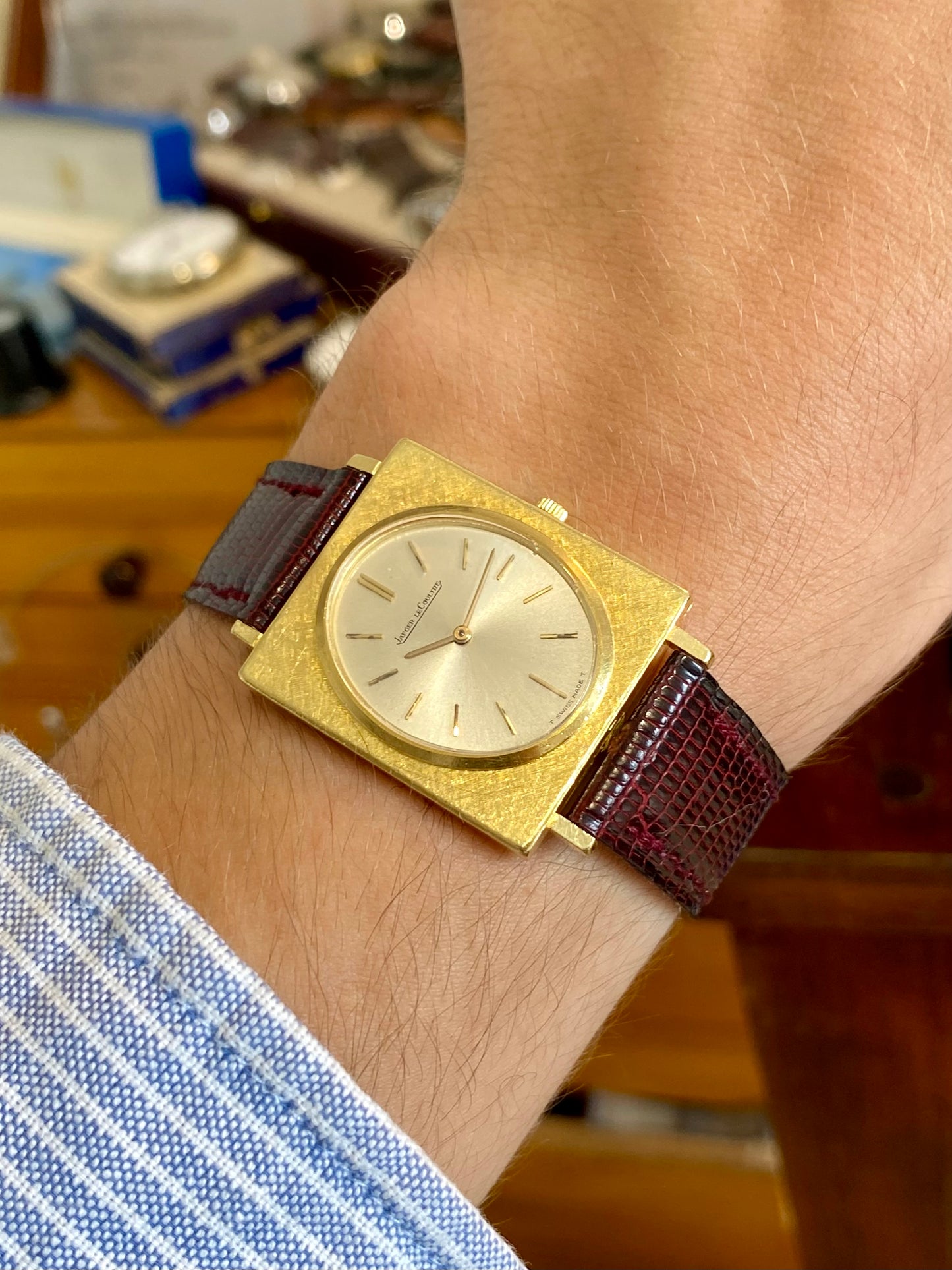 Jaeger-LeCoultre Montre Vintage 18k Or Jaune 750/1000 P838 Mécanique Rectangle 1960