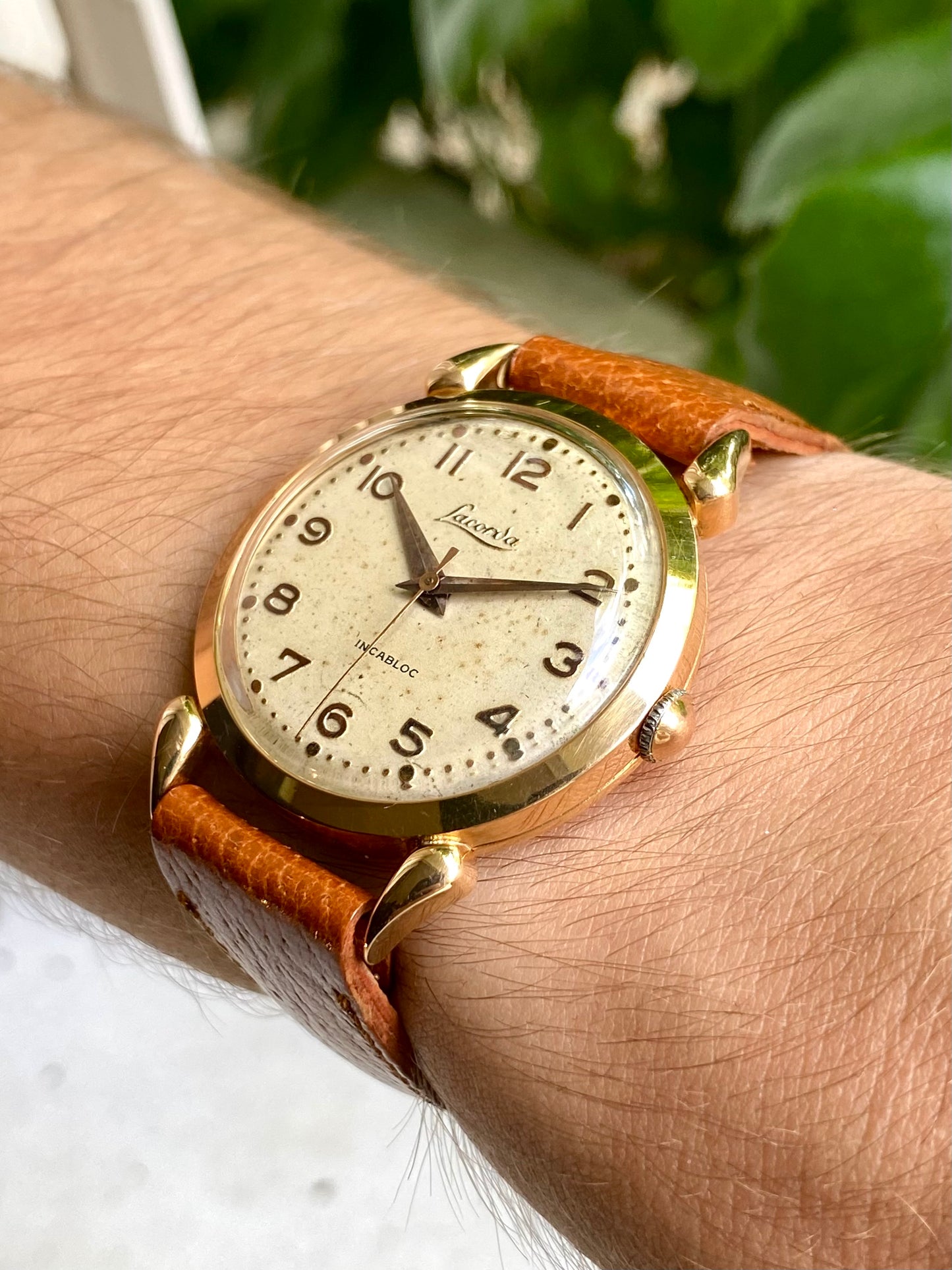 Lacorda Montre Vintage Française - Or Rose 18k, 750/1000 - Mécanique 1950