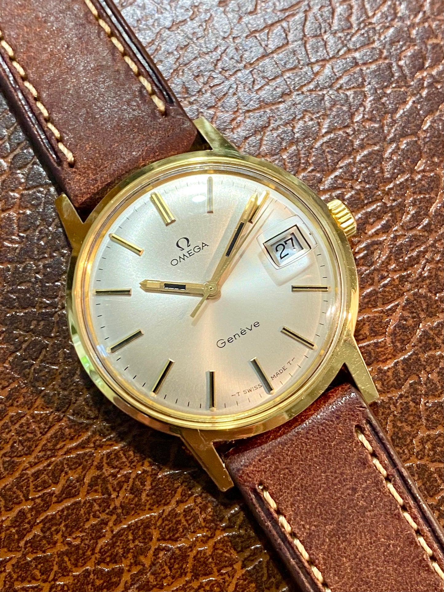 Omega Genève Montre Vintage Cal.613 Mécanique Ref. 136.070 Plaqué Or 1970