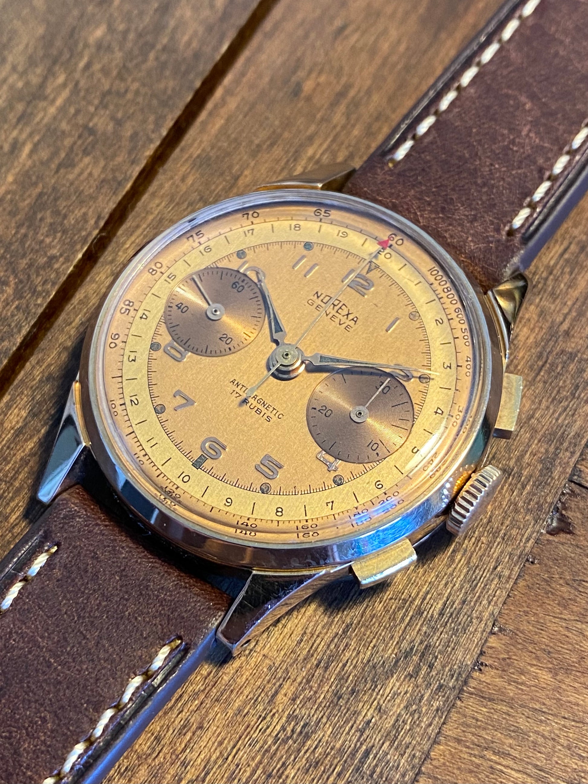 NOREXA Gen ve Chronographe Montre Vintage M canique Landeron 48